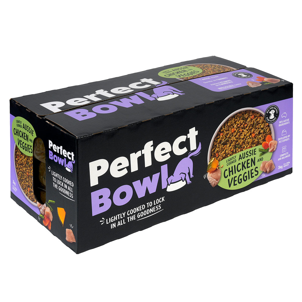 Perfect Bowl Lightly Cooked Aussie Chicken & Veggies Dog Food