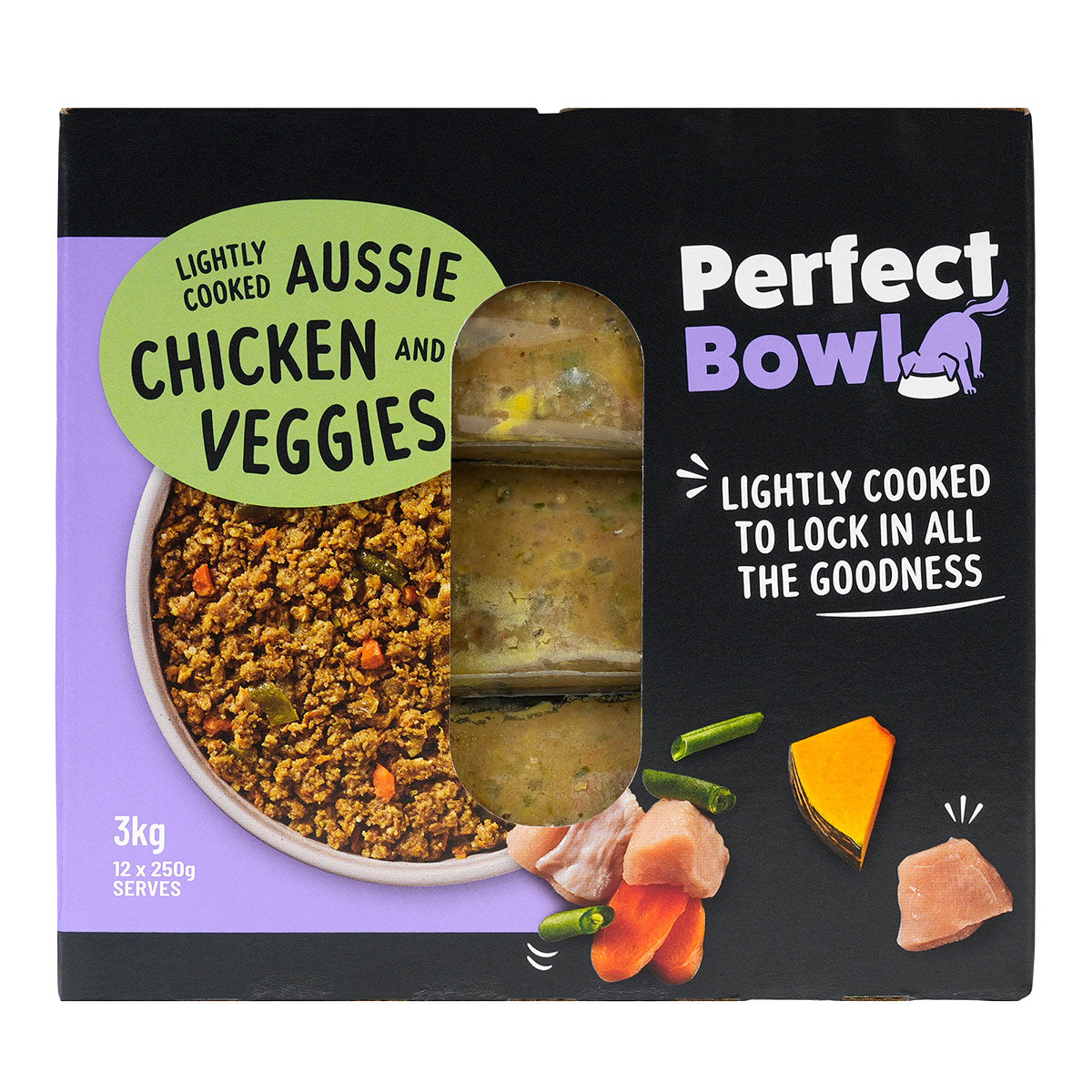 Perfect Bowl Lightly Cooked Aussie Chicken & Veggies Dog Food