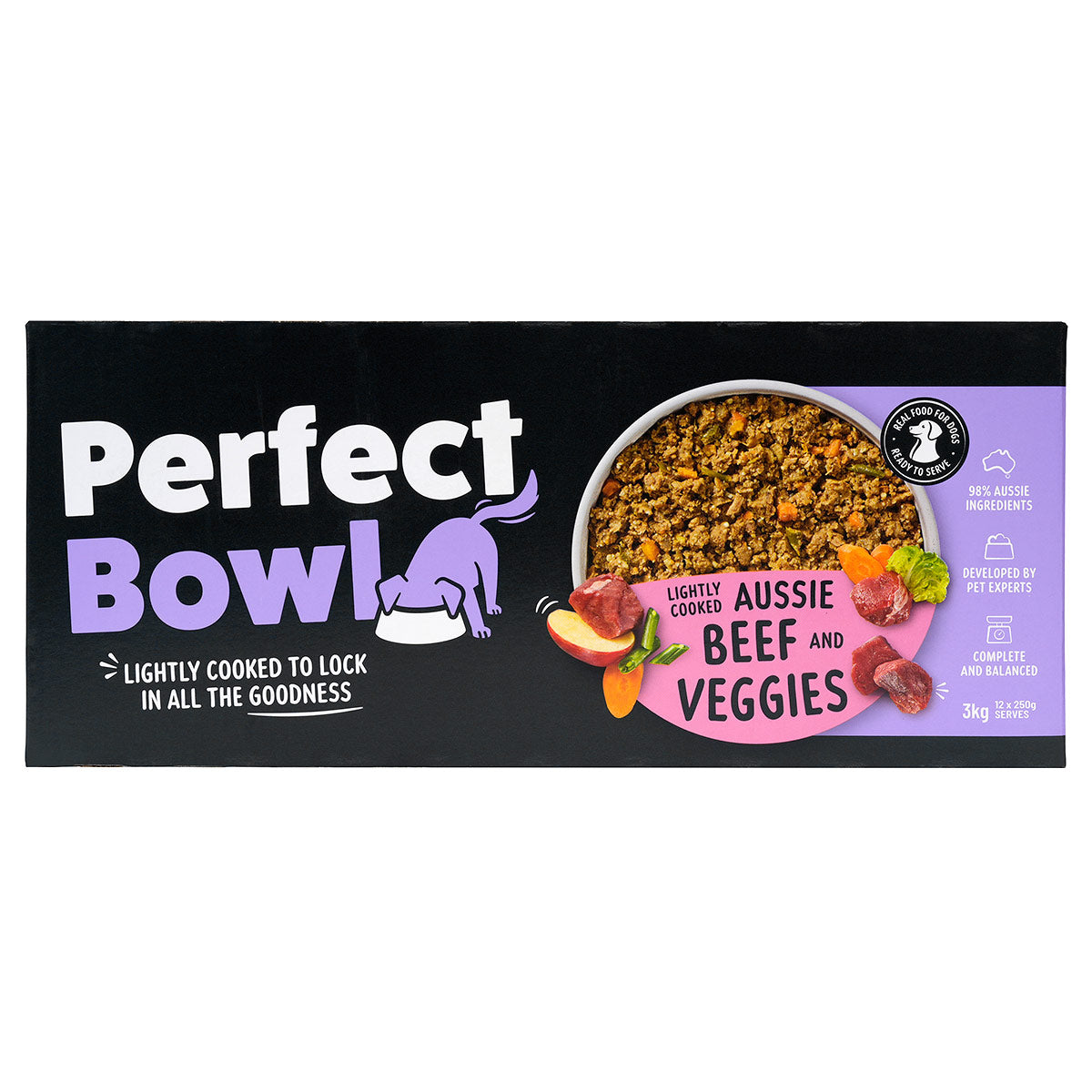 Perfect Bowl Lightly Cooked Aussie Beef & Veggies Dog Food 