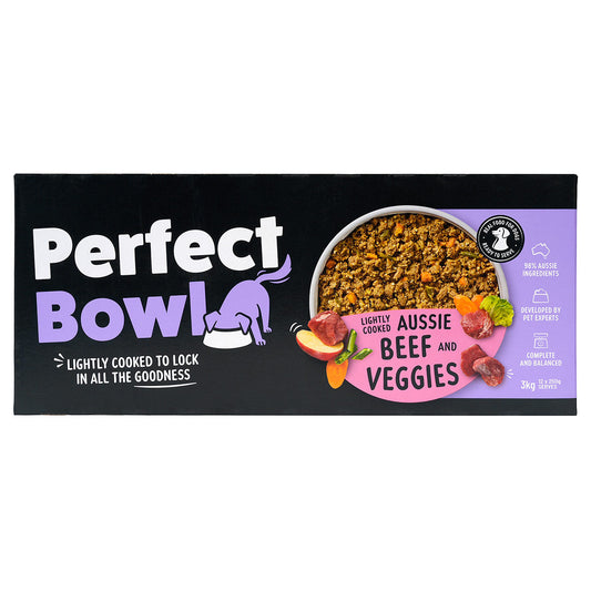Perfect Bowl Lightly Cooked Aussie Beef & Veggies Dog Food 
