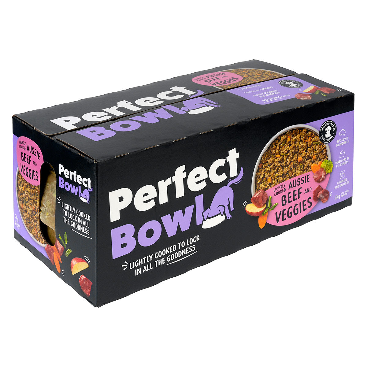 Perfect Bowl Lightly Cooked Aussie Beef & Veggies Dog Food 