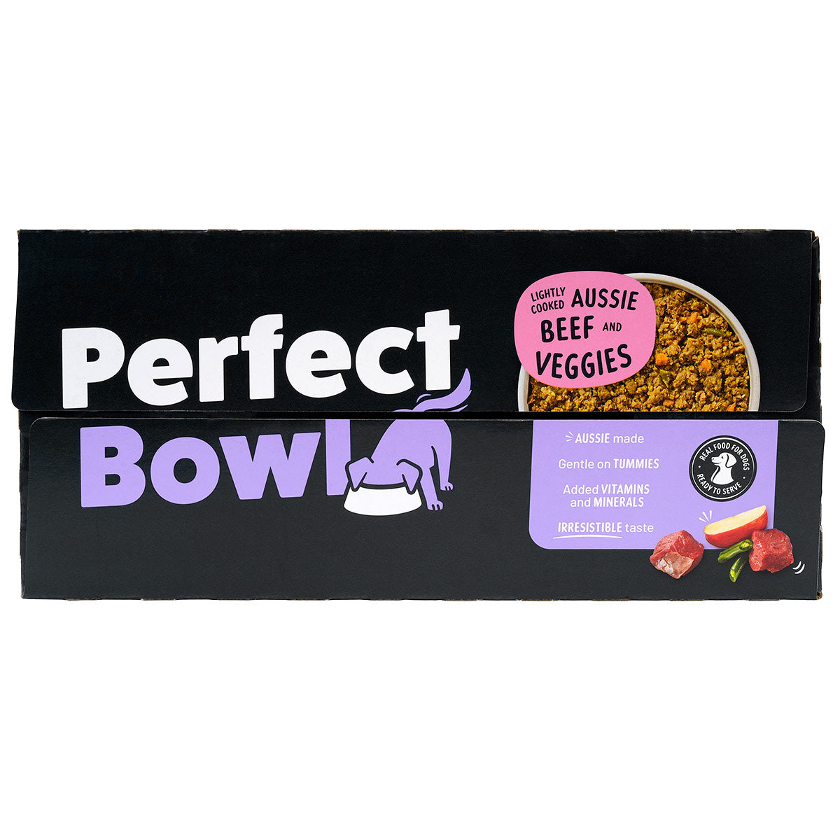 Perfect Bowl Lightly Cooked Aussie Beef & Veggies Dog Food 