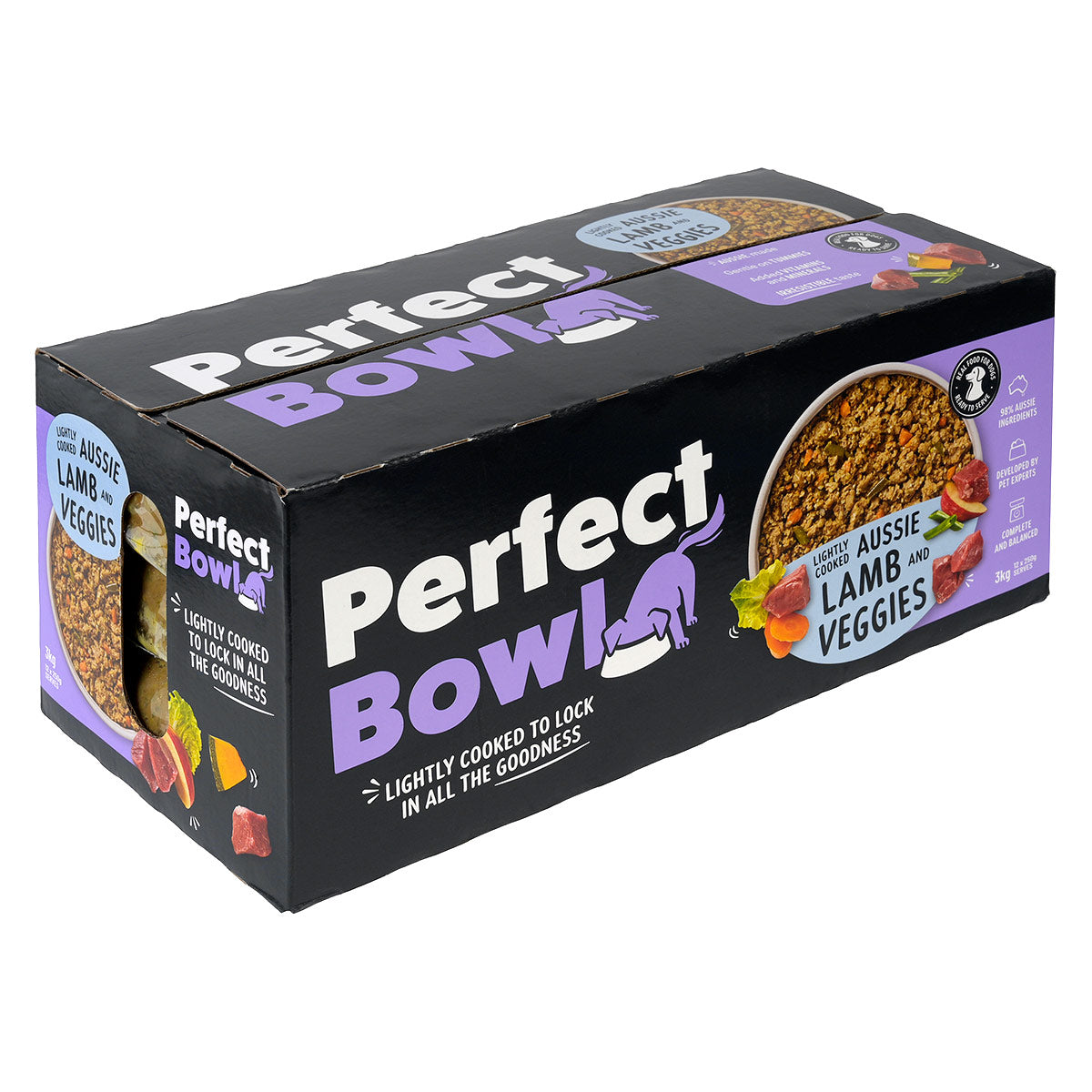 Perfect Bowl Lightly Cooked Aussie Lamb & Veggies Dog Food 