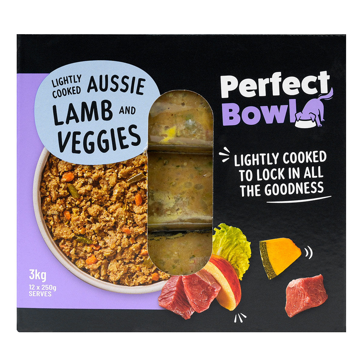 Perfect Bowl Lightly Cooked Aussie Lamb & Veggies Dog Food 