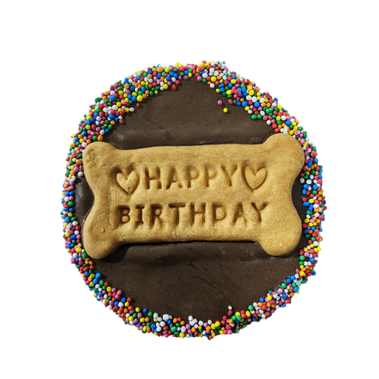 Huds & Toke Happy Birthday Carob Dog Cookie 12cm