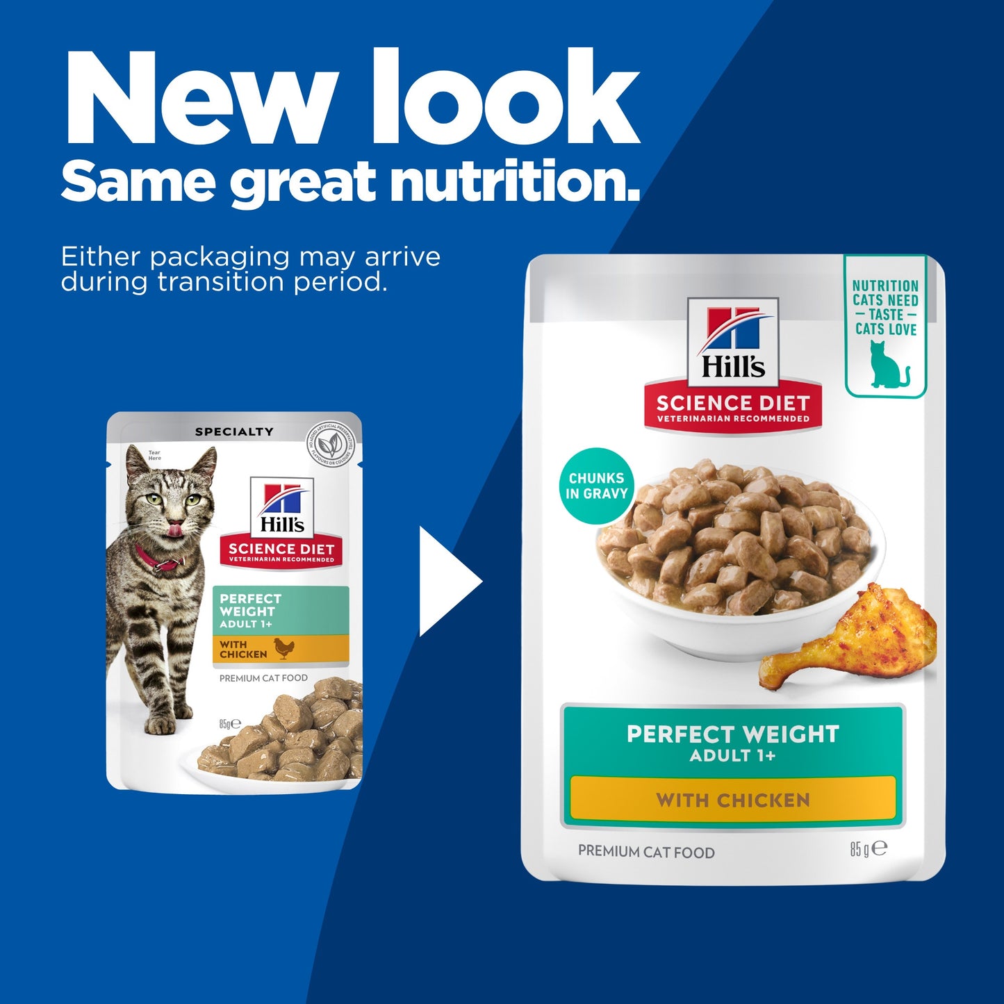 Hill's Science Diet Perfect Weight Adult Chicken Pouches Wet Cat Food
