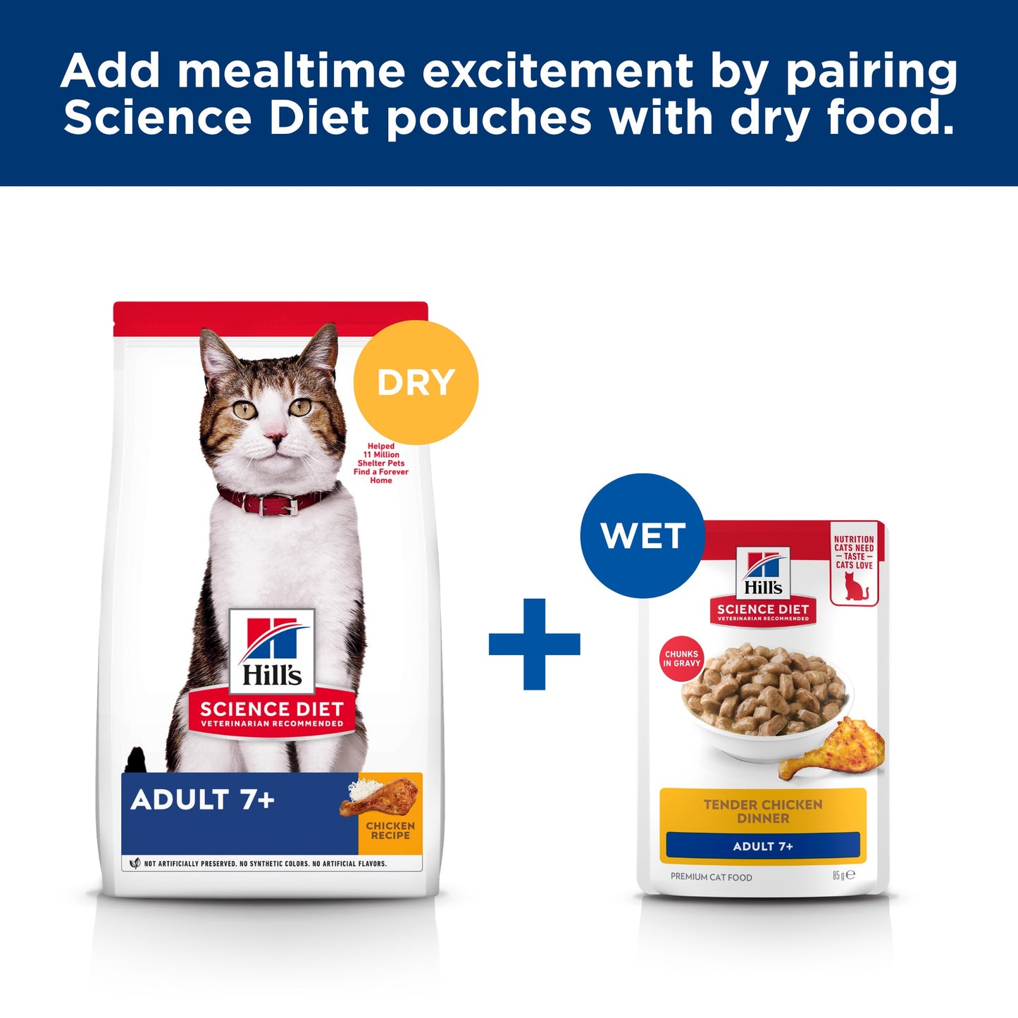 Hill's Science Diet 7+ Adult Chicken Pouches Wet Cat Food
