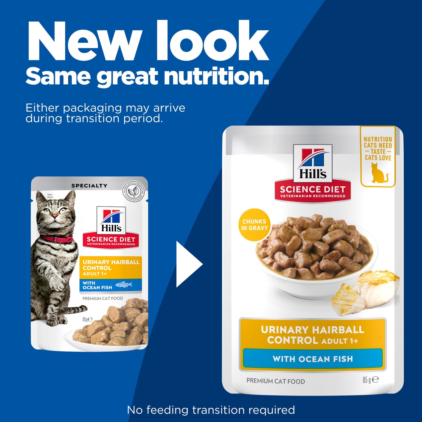 Hill's Science Diet Urinary Hairball Control Adult Ocean Fish Pouches Wet Cat Food