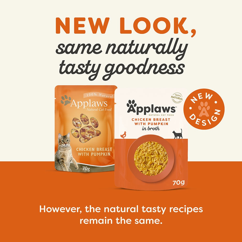 Applaws Natural Chicken Breast with Pumpkin in Broth  Wet Cat Food Pouch