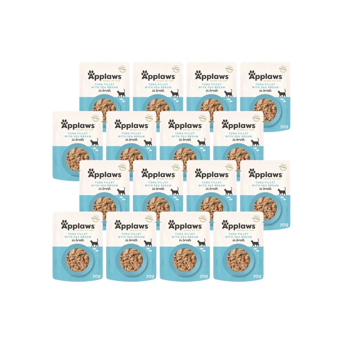 Applaws Natural Tuna with Sea Bream in Broth Pouch Wet Cat Food