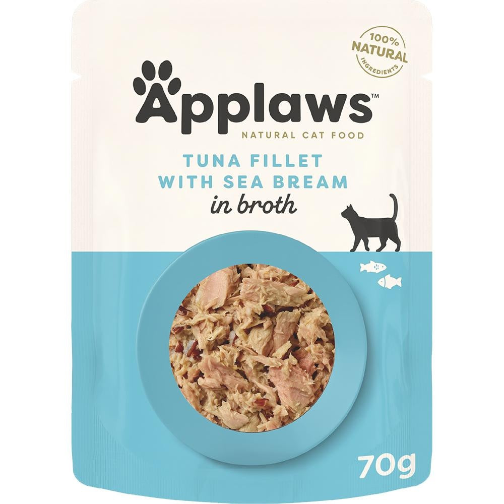 Applaws Natural Tuna with Sea Bream in Broth Pouch Wet Cat Food