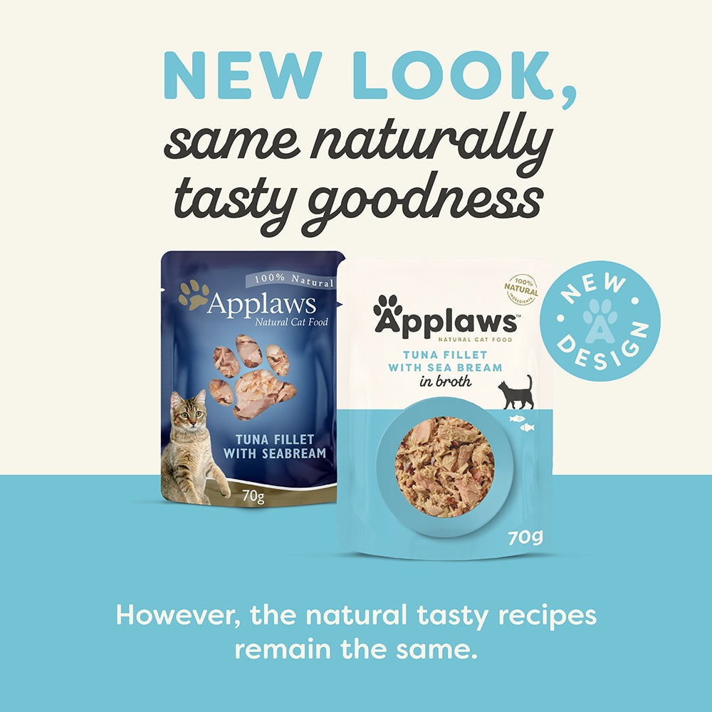 Applaws Natural Tuna with Sea Bream in Broth Pouch Wet Cat Food