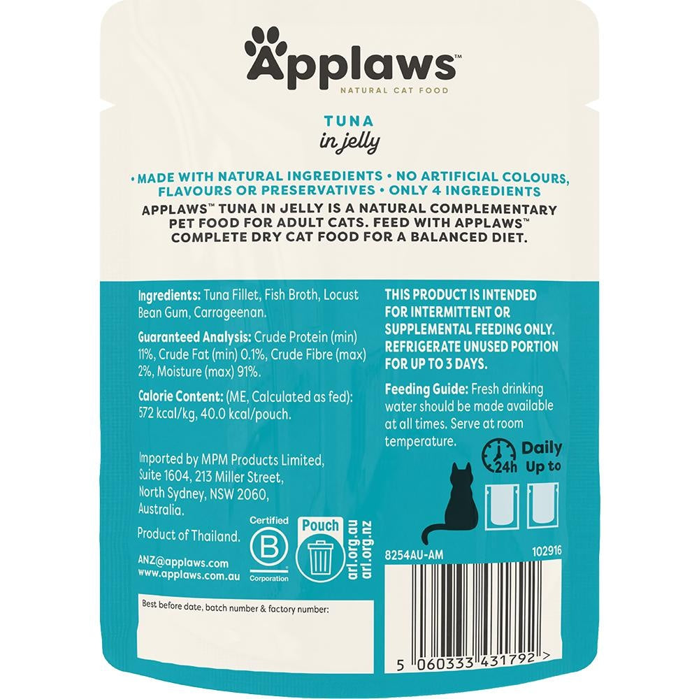 Applaws Natural Tuna Wholemeat in Jelly Pouch Wet Cat Food