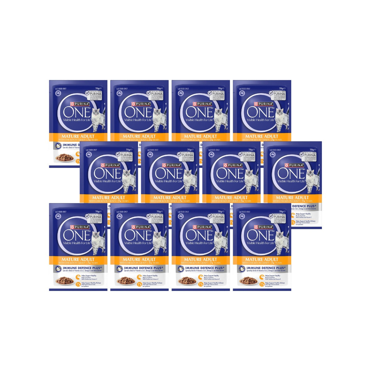 Purina One Senior 7+ Chicken Pouch Wet Cat Food 70g
