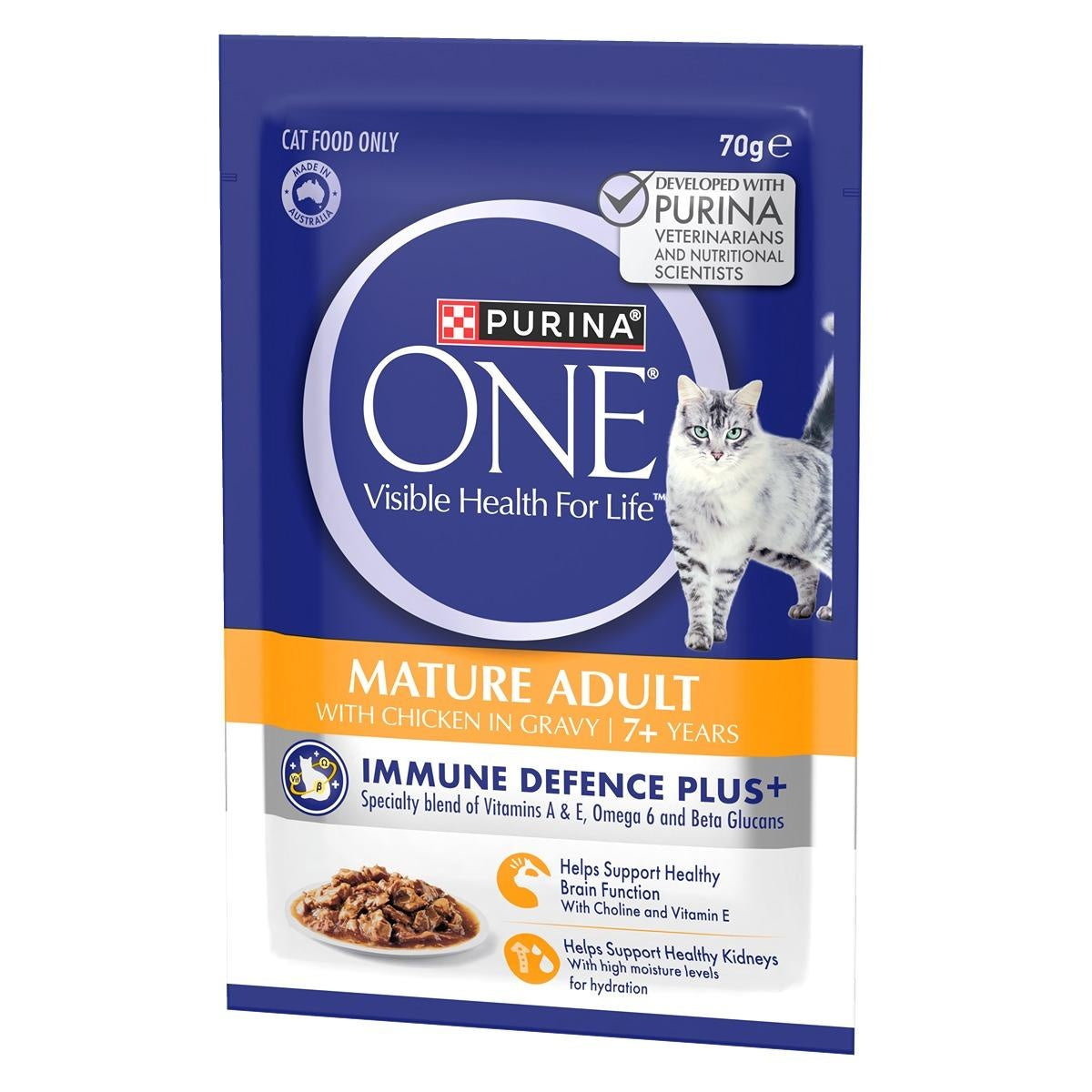 Purina One Senior 7+ Chicken Pouch Wet Cat Food 70g