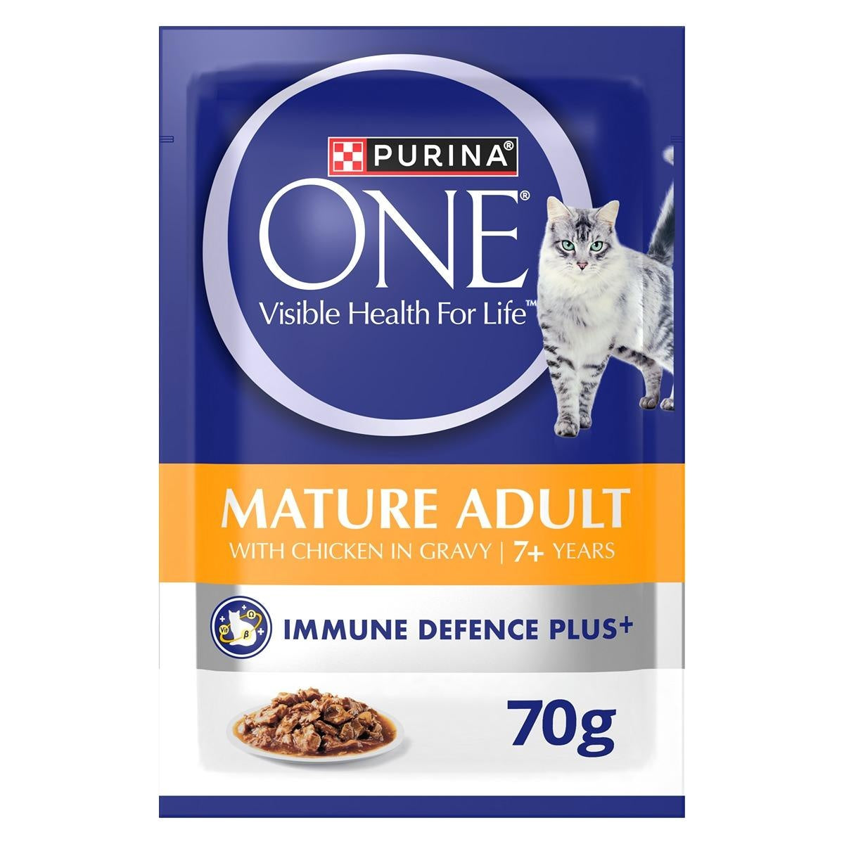 Purina One Senior 7+ Chicken Pouch Wet Cat Food 70g