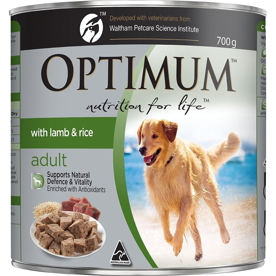 Optimum Lamb & Rice Wet Dog Food 700G