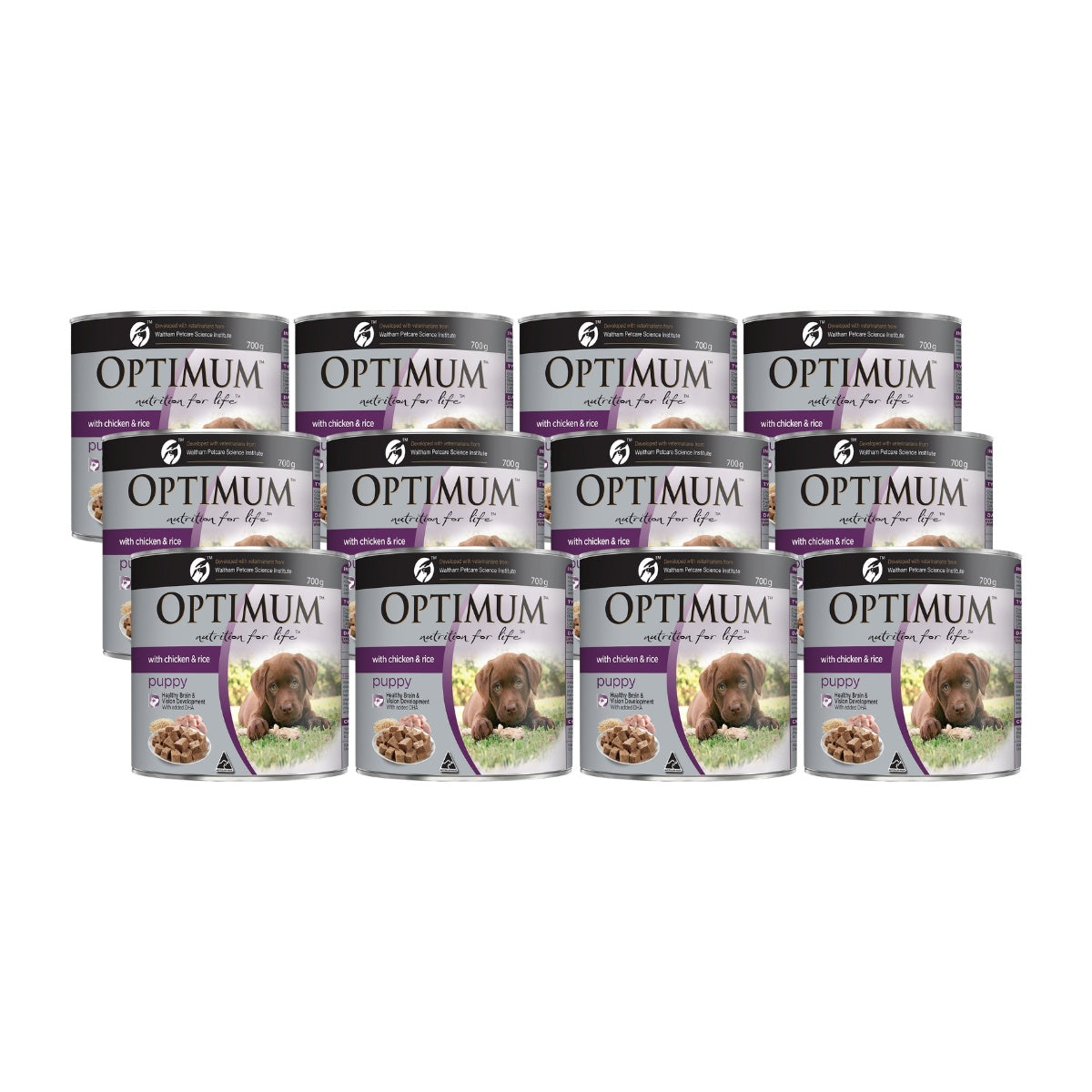 Optimum Puppy Chicken & Rice Wet Dog Food 700G