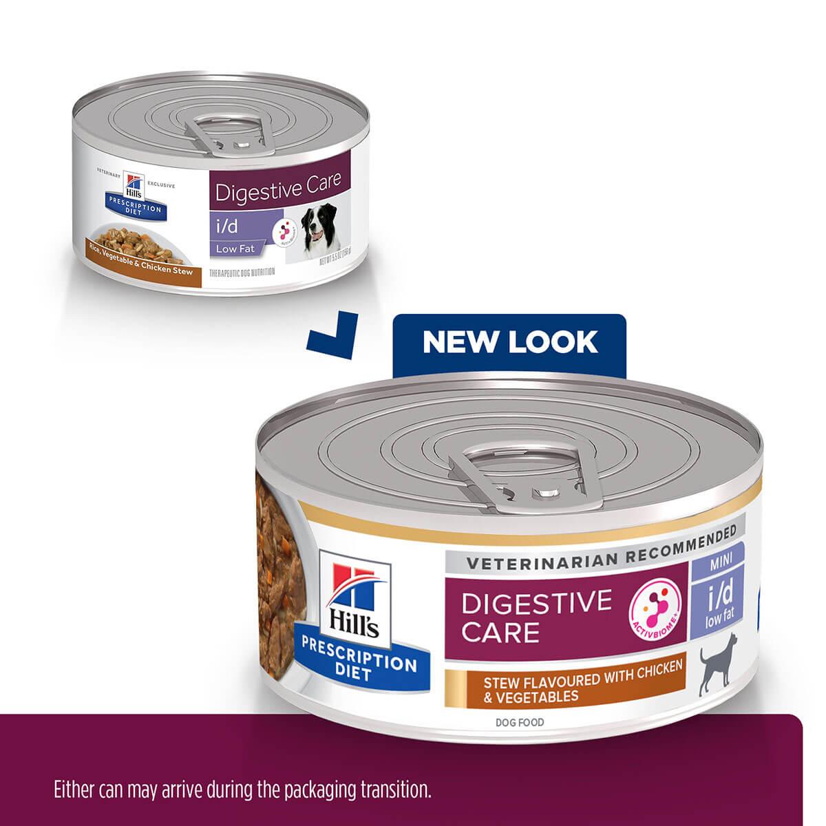 Hill's Prescription Diet I/D Digestive Care Rice, Chicken & Vegetable Stew Low Fat Wet Dog Food
