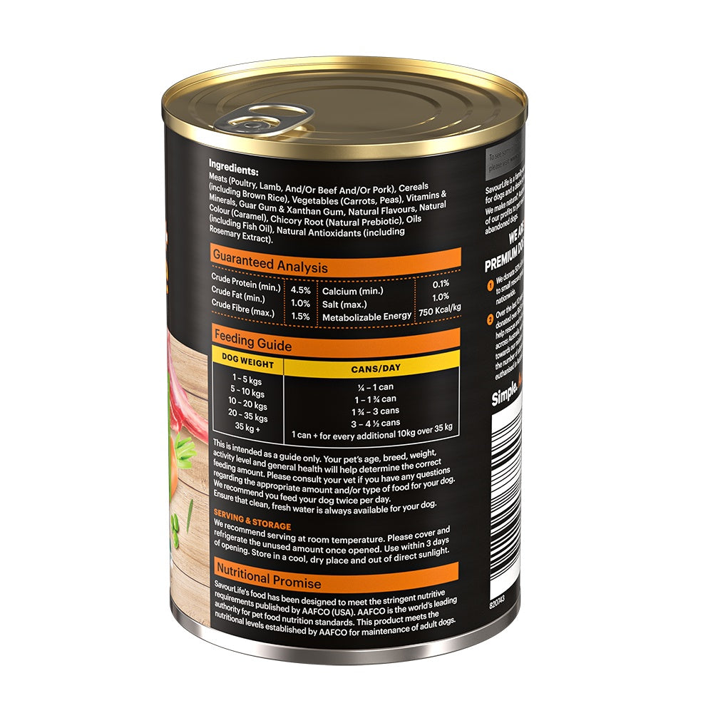 SavourLife Essentials Lamb with Vegetables & Rice Wet Dog Food 400g