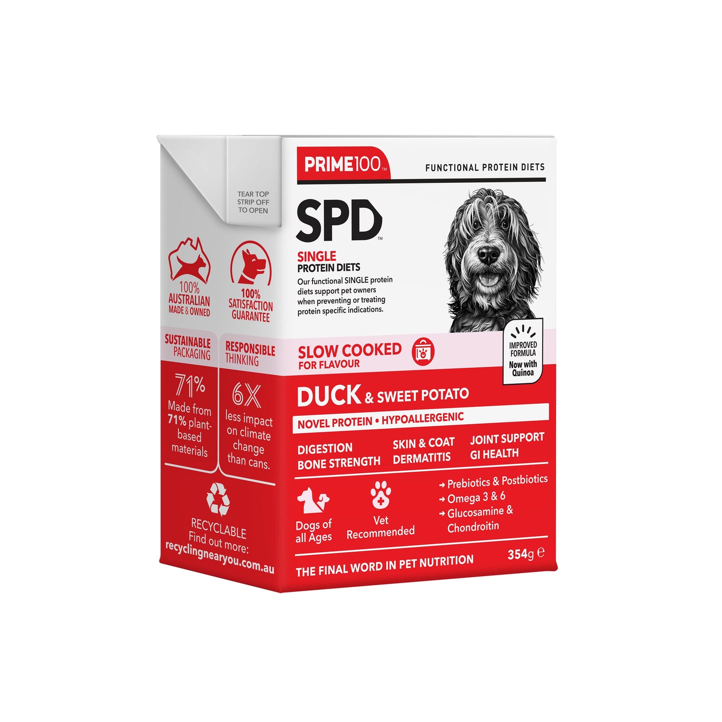 Prime100 SPD Slow Cooked Duck & Sweet Potato Wet Dog Food