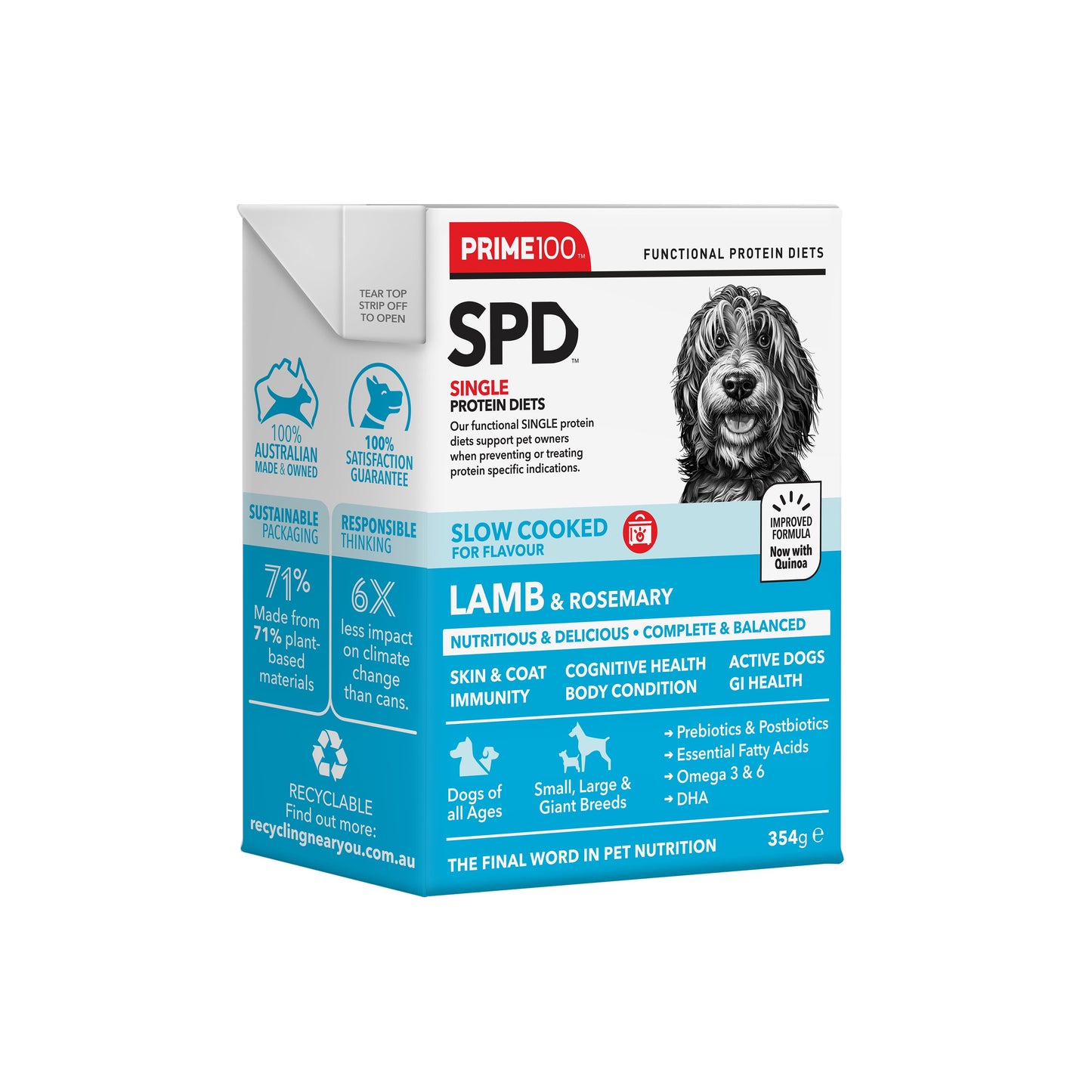 Prime100 SPD Slow Cooked Lamb & Rosemary Wet Dog Food