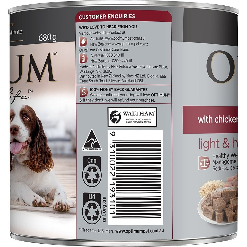 Optimum Weight Management Chicken and Rice Wet Dog Food
