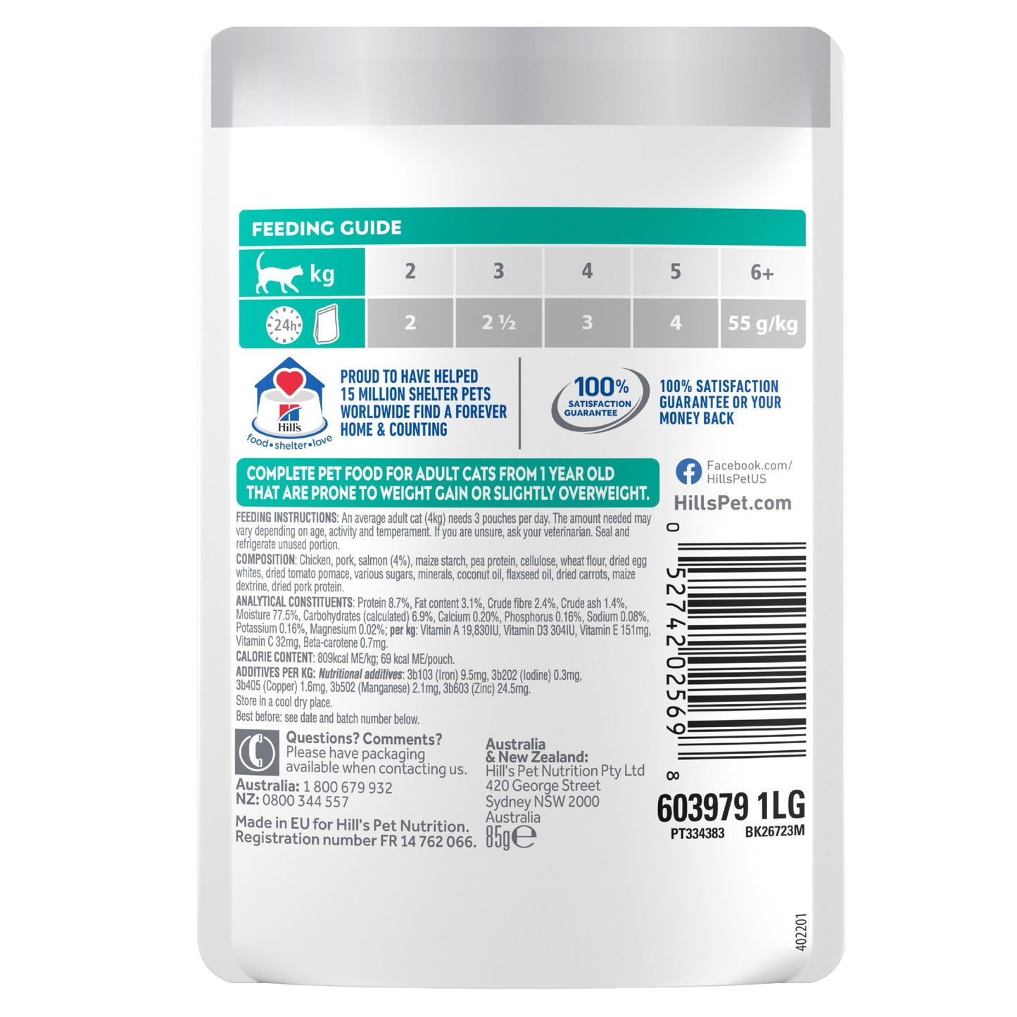 Hill's Science Diet Perfect Weight Adult Salmon Wet Cat Food