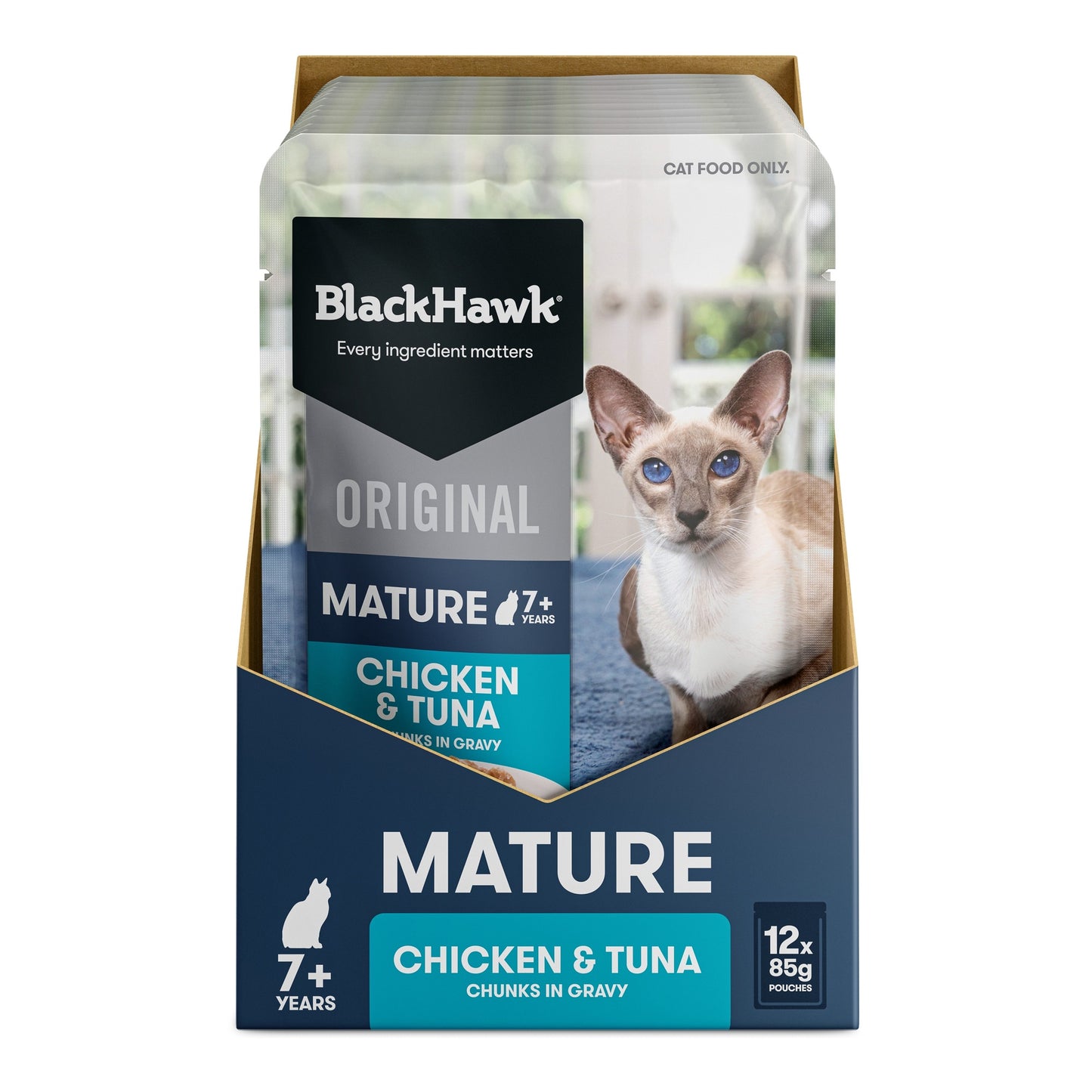 Black Hawk Original Chicken & Tuna Gravy Mature Wet Cat Food