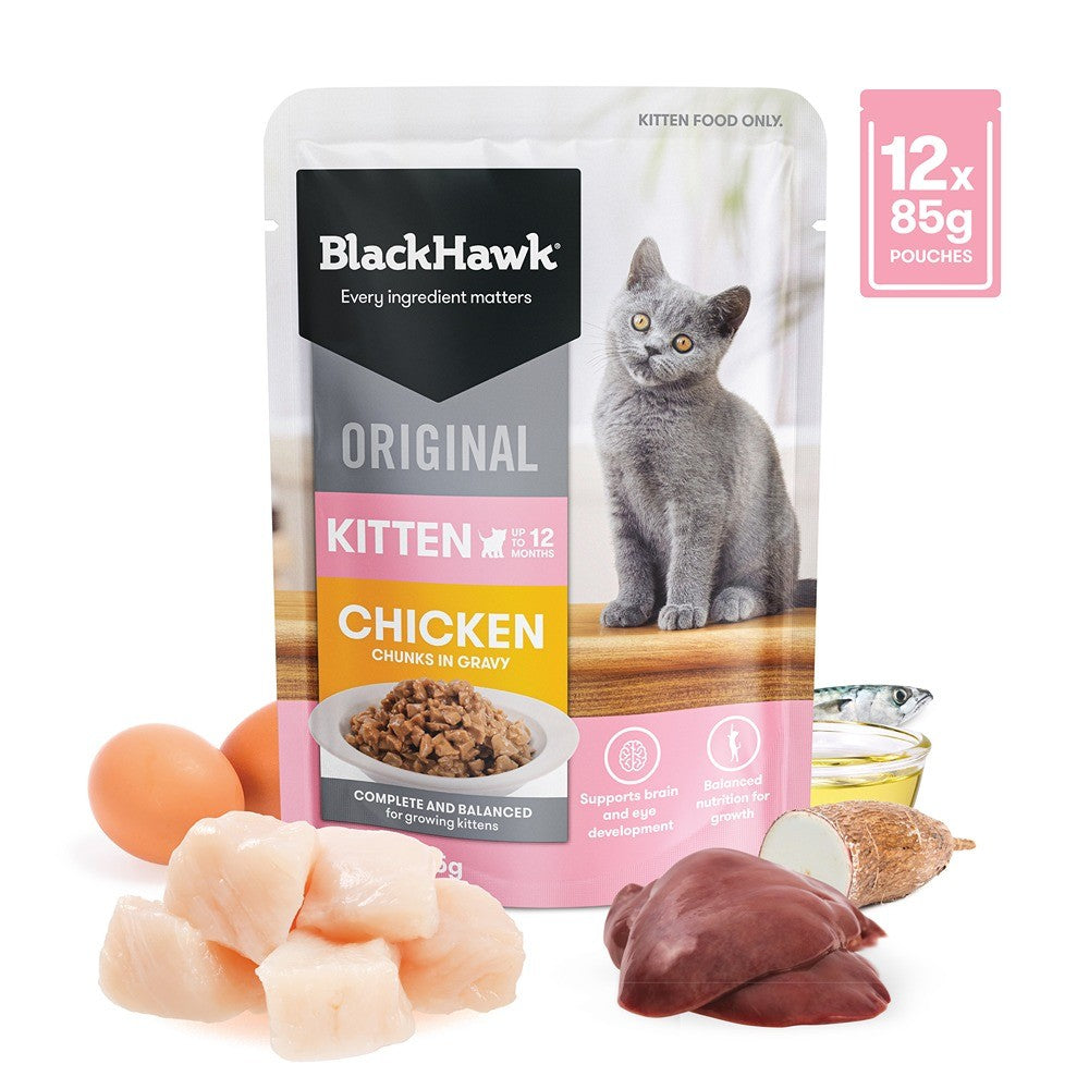Black Hawk Original Chicken in Gravy Wet Kitten Food