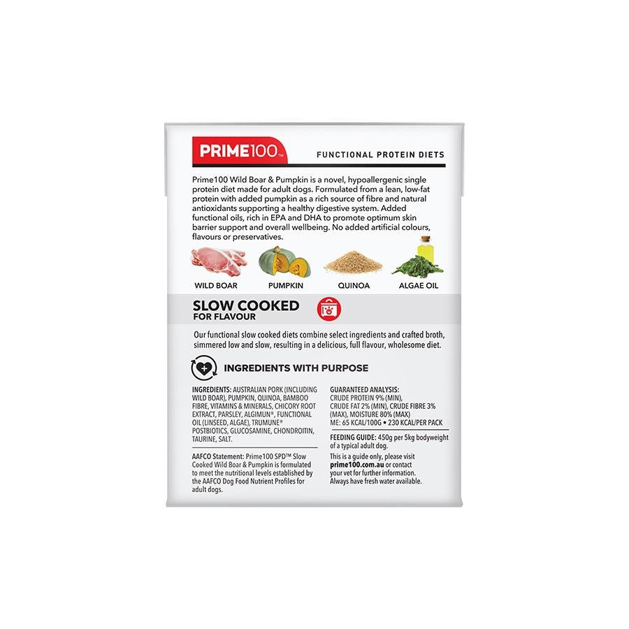 Prime100 SPD Slow Cooked Wild Boar & Pumpkin Wet Dog Food