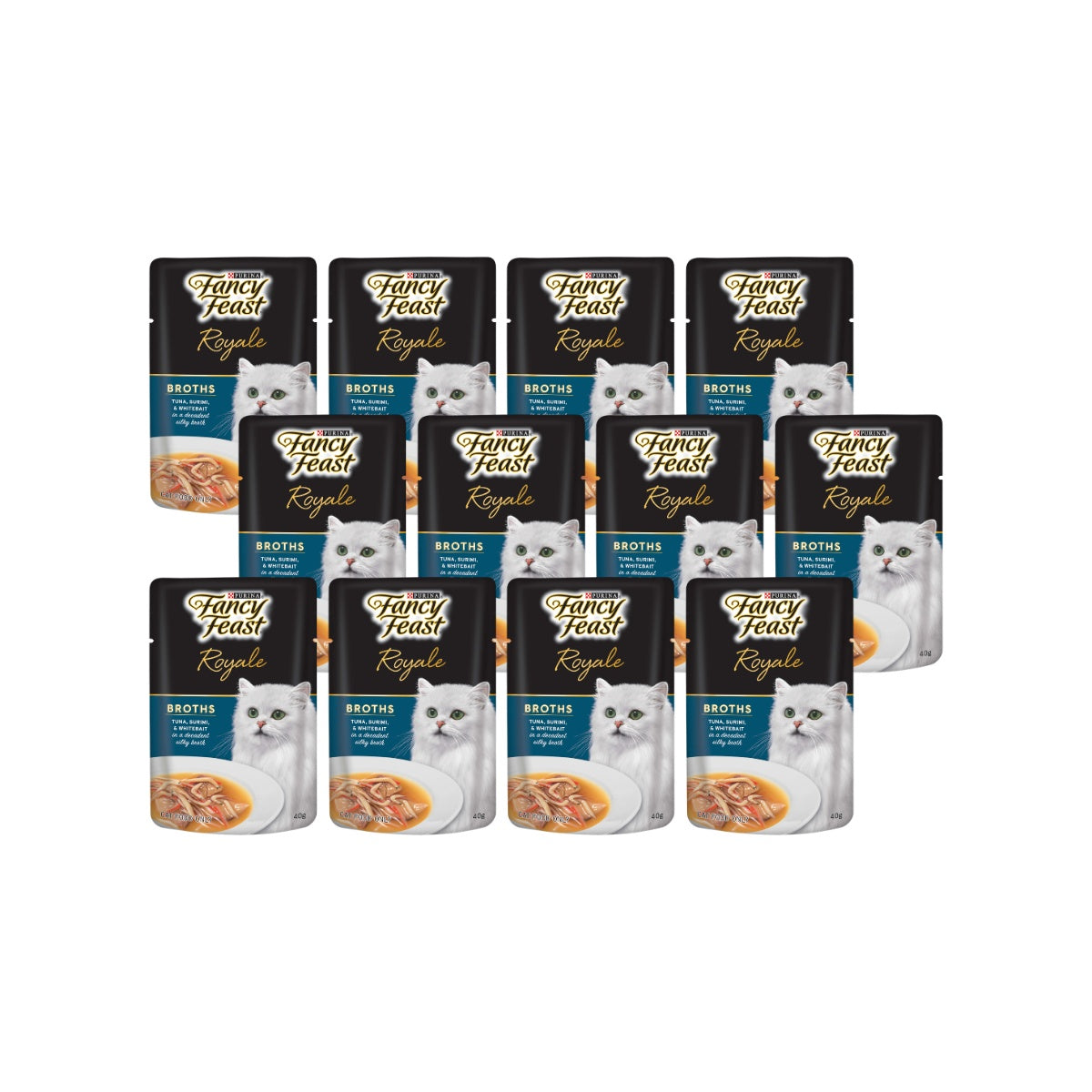 Fancy Feast Royale Broths Tuna Surimi & Whitebait Wet Cat Food 40g