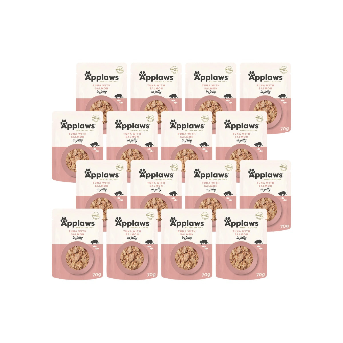 Applaws Natural Tuna with Salmon in Jelly Wet Cat Food Pouch.