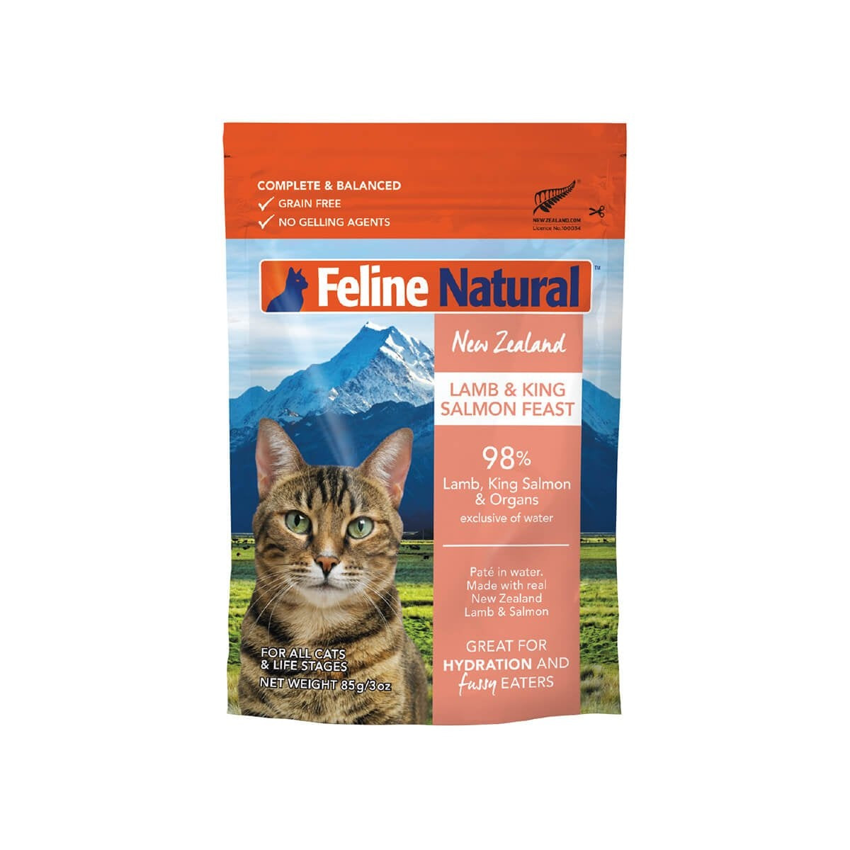 Feline Natural Grain-Free Lamb & Salmon Feast Pouch Wet Cat Food 85g