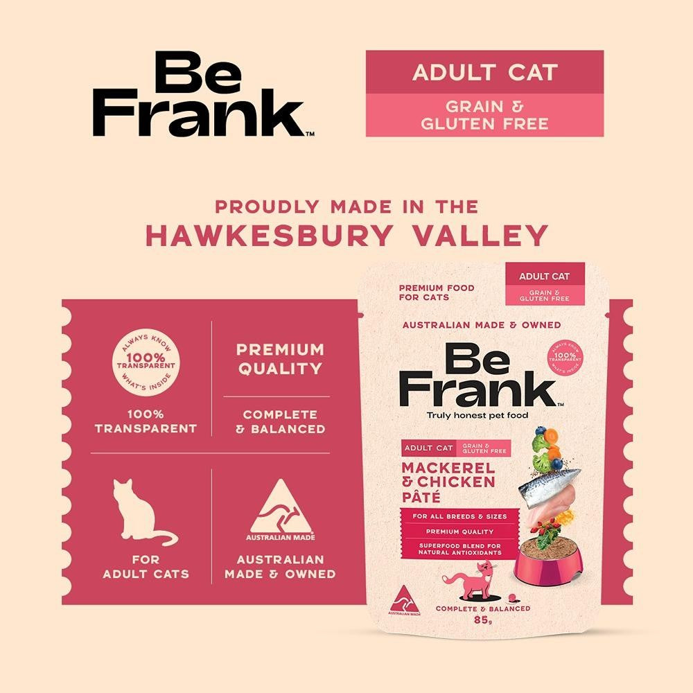 Be Frank Grain Free Adult Mackerel & Chicken Pate Wet Cat Food