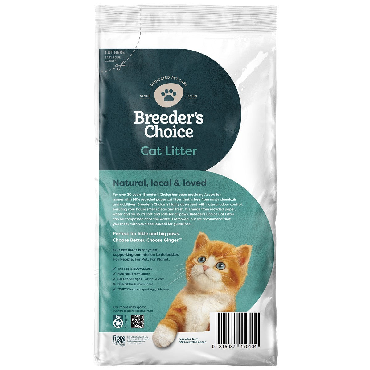 Breeder's Choice Recycled Paper Cat Litter