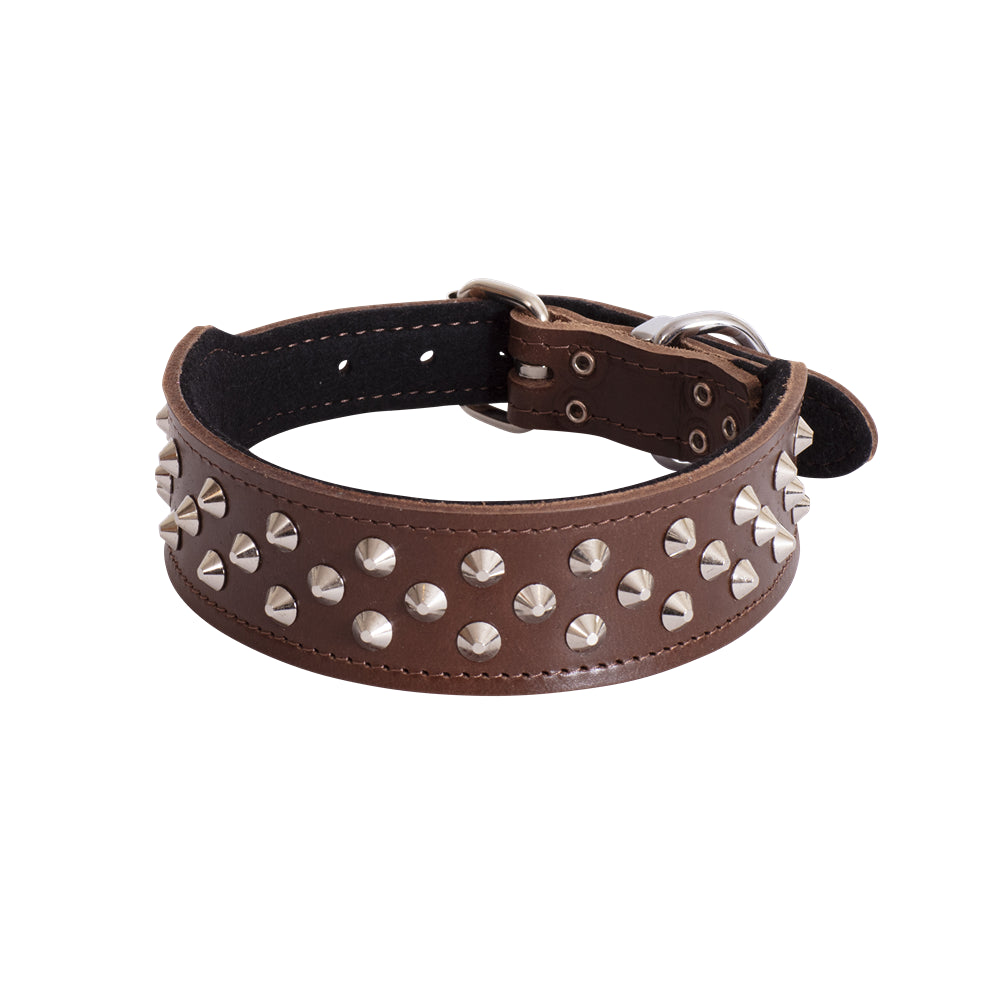 BEAU Pets Leather Staffy Studded Dog Collar