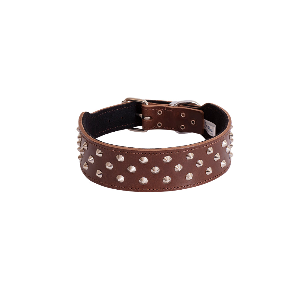 BEAU Pets Leather Staffy Studded Dog Collar