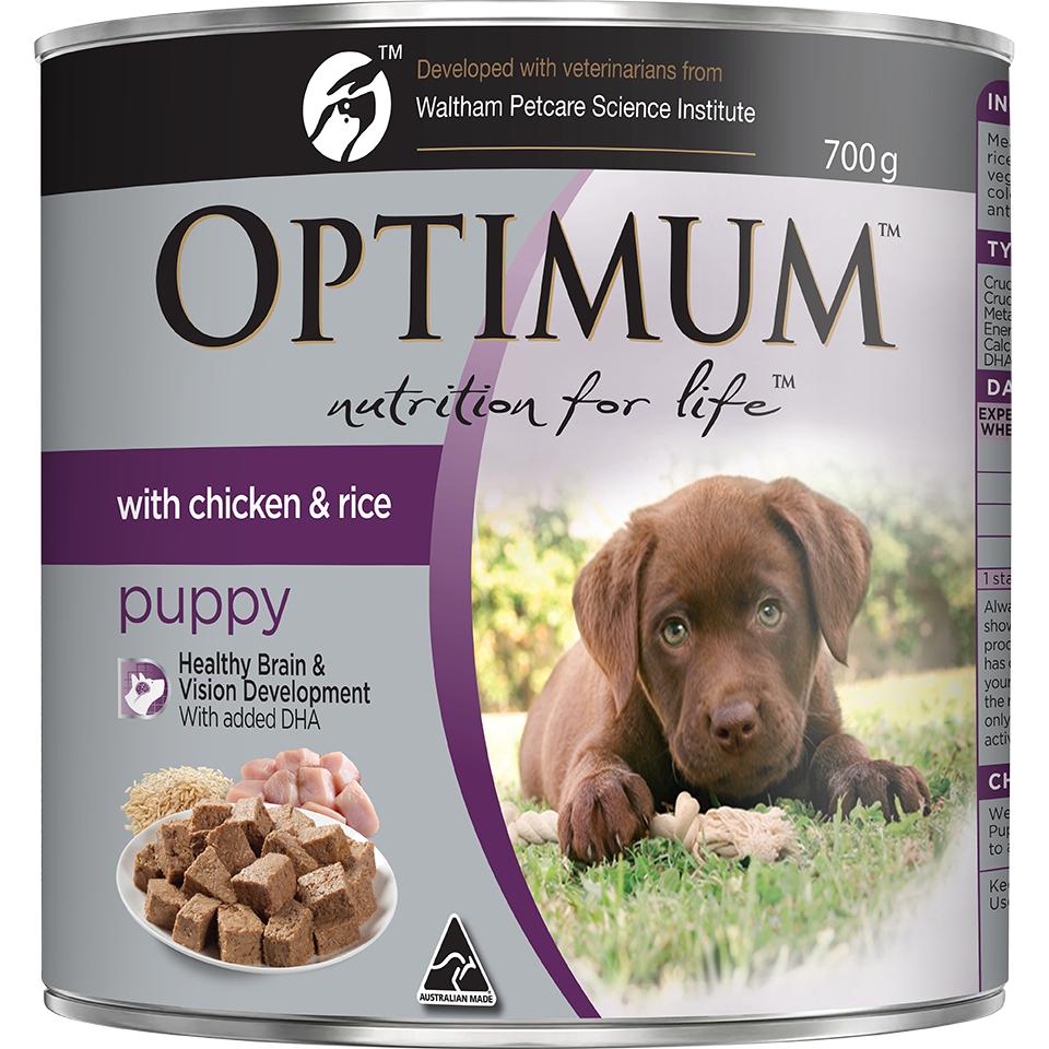 Optimum Puppy Chicken & Rice Wet Dog Food 700G