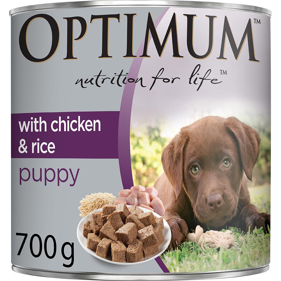 Optimum Puppy Chicken & Rice Wet Dog Food 700G