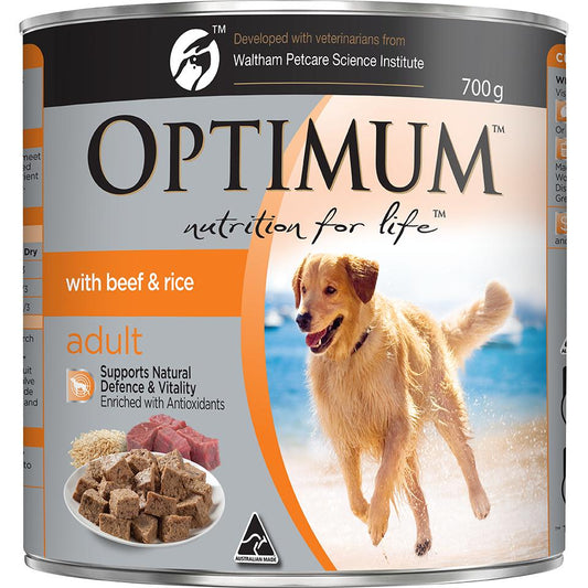 Optimum Beef, Egg & Rice Wet Dog Food 700G