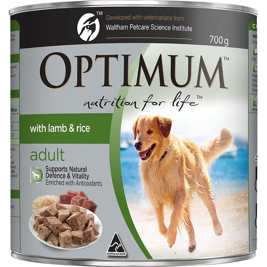 Optimum Lamb & Rice Wet Dog Food 700G