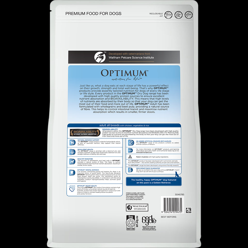 Optimum Adult Chicken, Vegetables & Rice Dry Dog Food