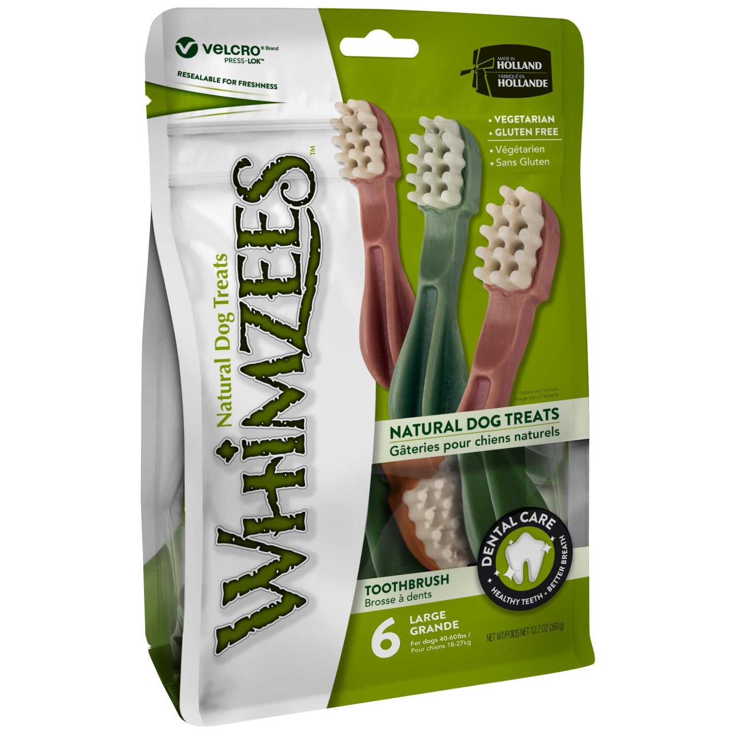 Whimzees Toothbrush Star Large Breed Dental Dog Treats 6 Pack 360G