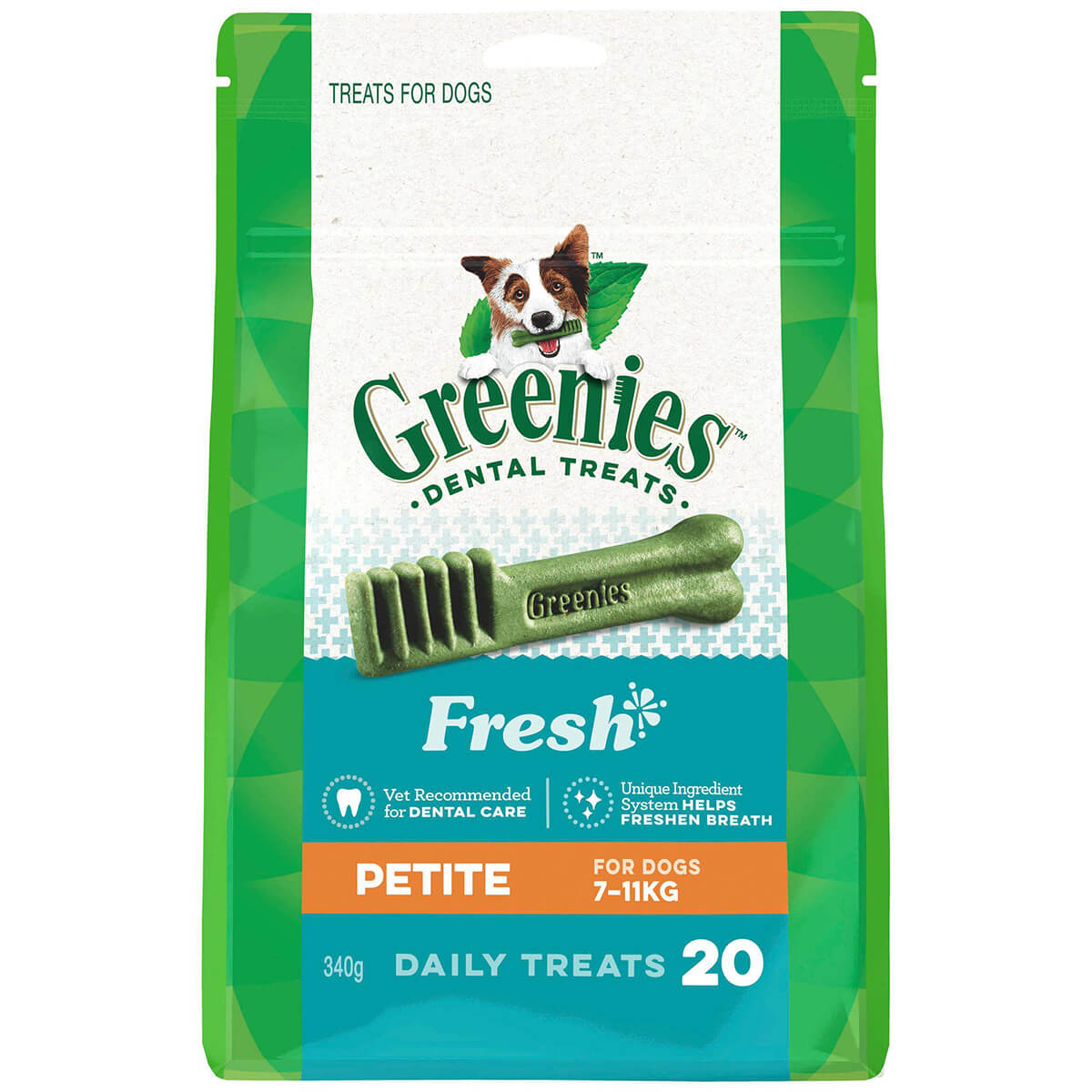 Greenies Freshmint Petite Dental Chews Dog Treats 340G