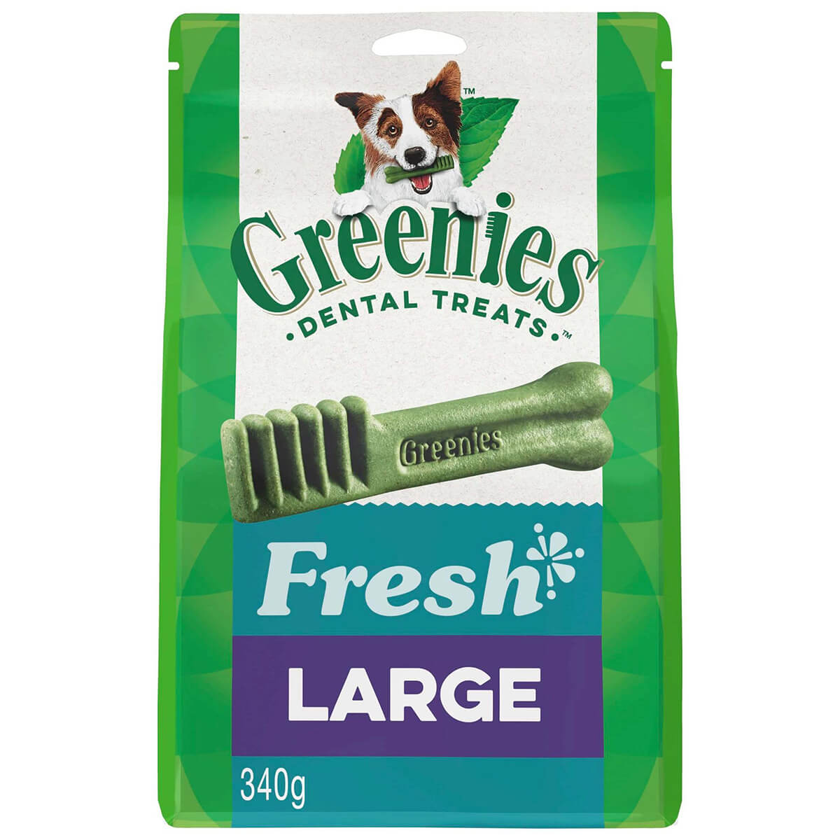 Greenies Freshmint Large Dental Chews Dog Treats 340G