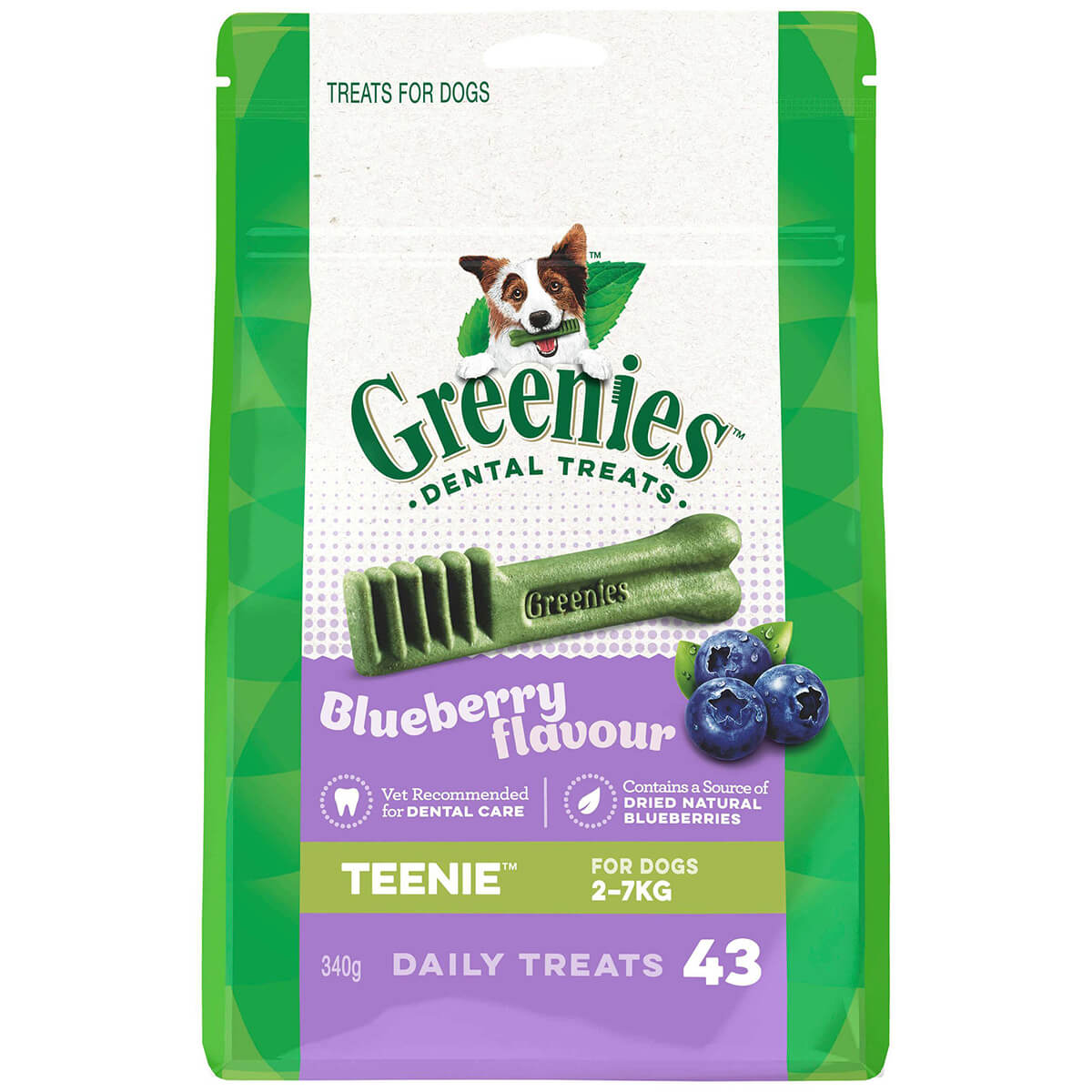 Greenies Blueberry Teenie Dental Chews Dog Treats 340g