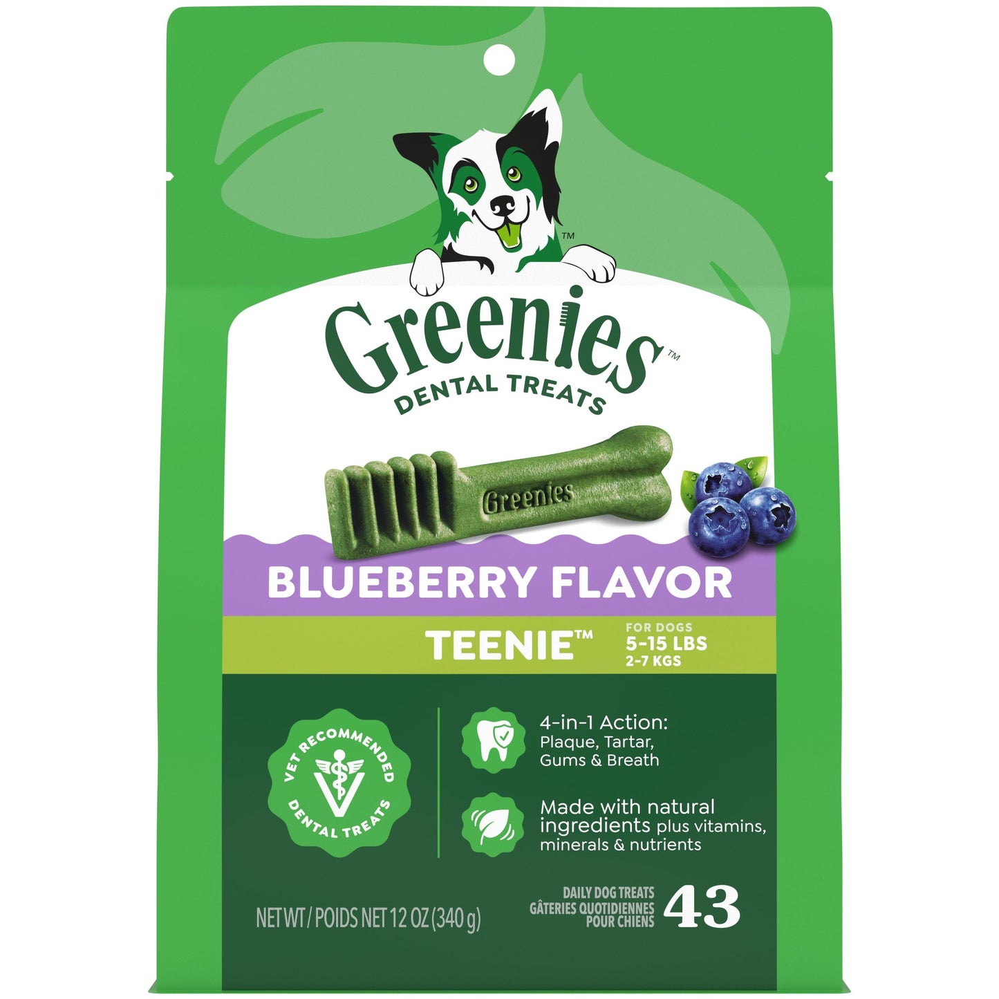 Greenies Blueberry Teenie Dental Chews Dog Treats 340g