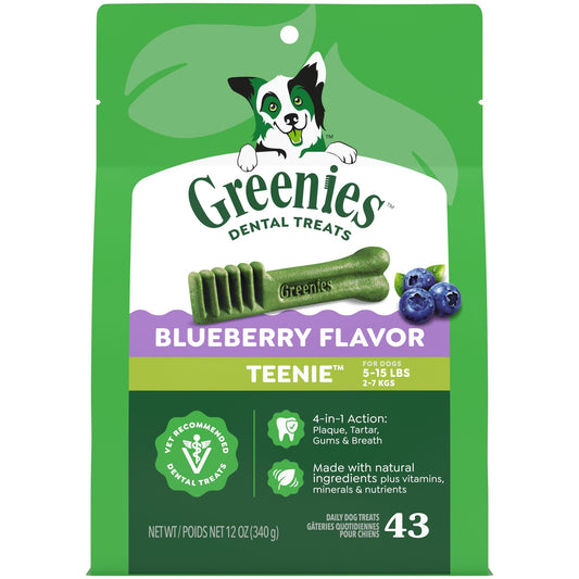 Greenies Blueberry Teenie Dental Chews Dog Treats 340g