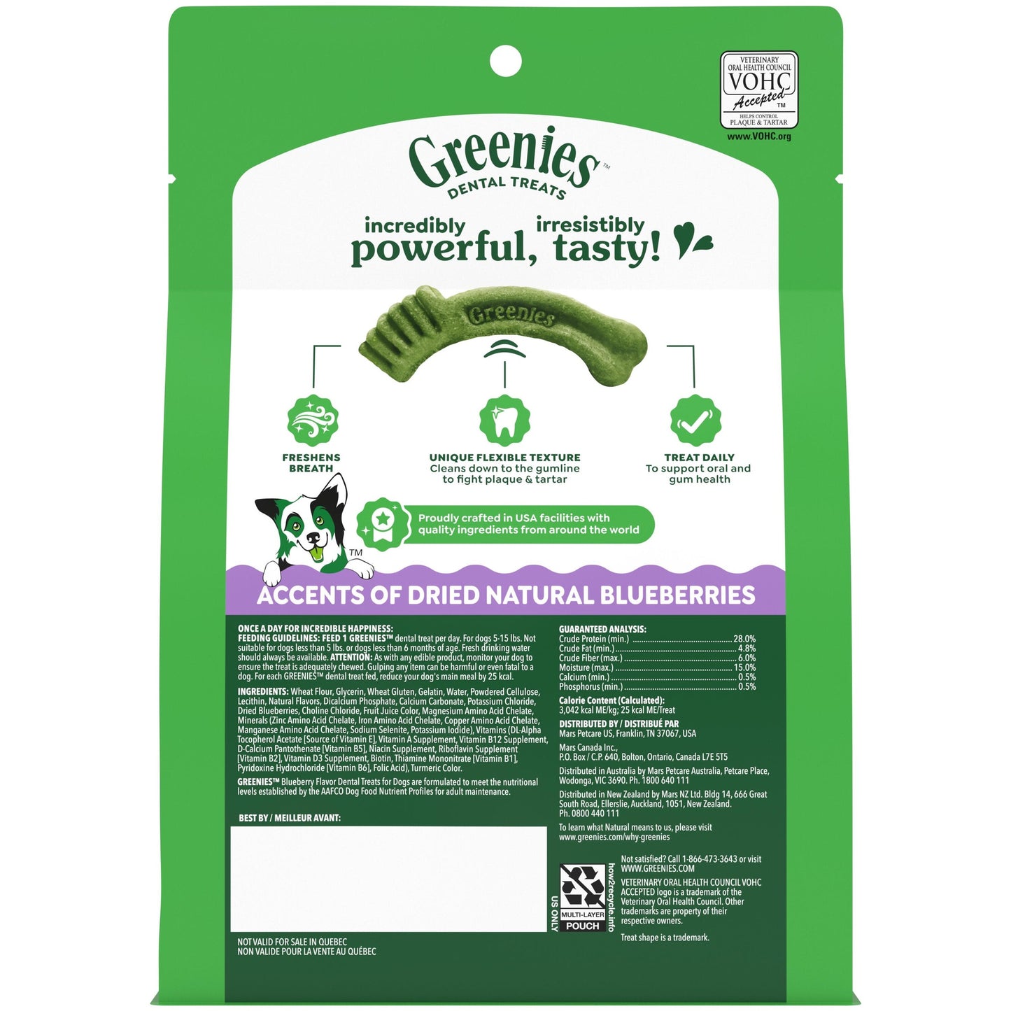 Greenies Blueberry Teenie Dental Chews Dog Treats 340g